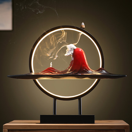 No.3 Dharma Meditation Meditation Backflow Incense Burner (Red)